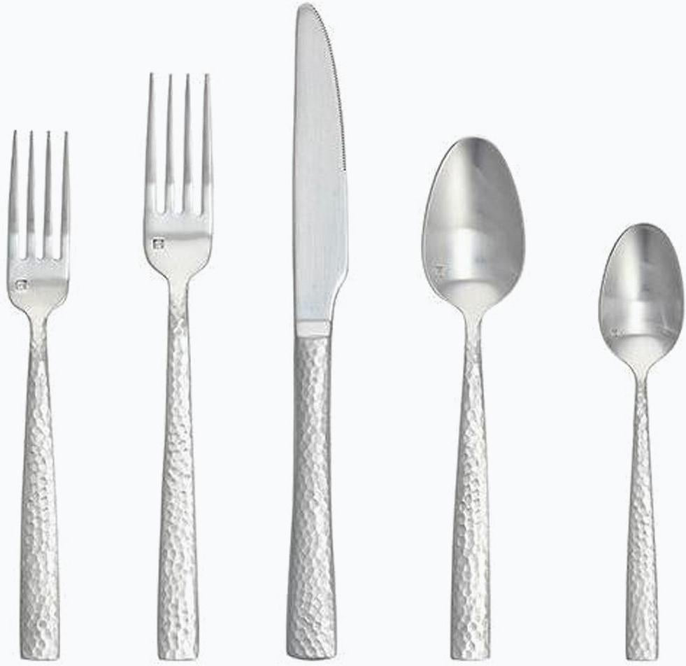 Fortessa Bistro 5-Piece Silver Stainless Steel Flatware Set