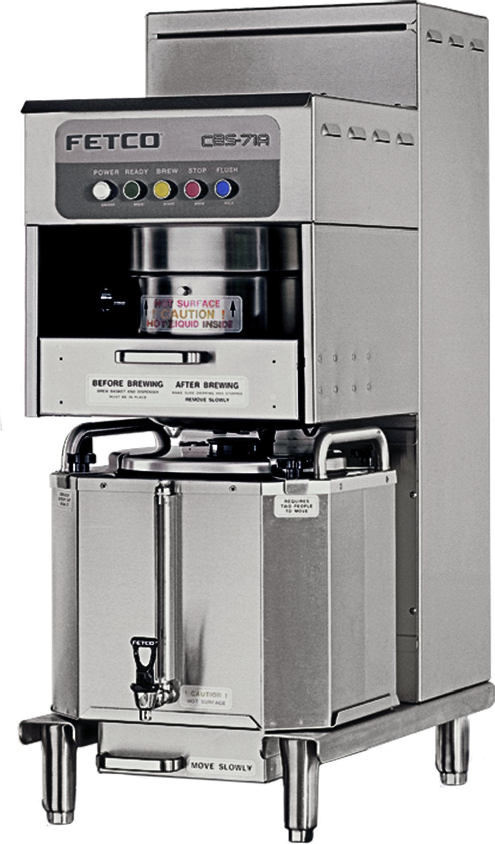 Fetco L4D-15TLA Luxus 1.5 Gallon Stainless Steel Hands-Free Coffee  Dispenser with Stand and Antimicrobial Handle