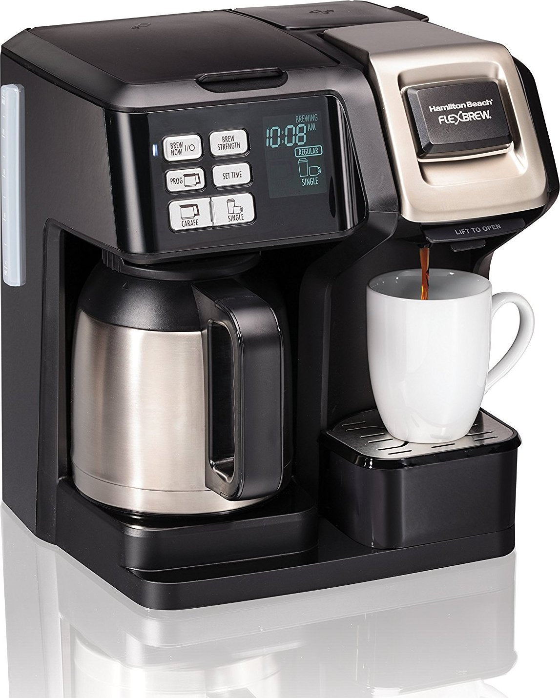 Hamilton Beach 12-Cup Black Programmable Front-Fill Coffee Maker with Thermal Carafe 46391