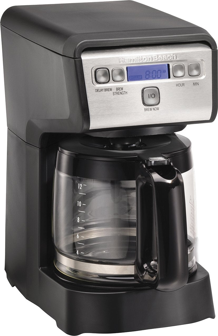Hamilton Beach 46391 12-Cup Black Programmable Front-Fill Coffee Maker with Thermal Carafe