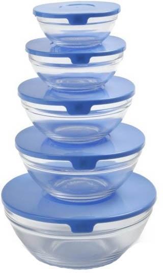 Norpro 10Piece Glass Bowl Set W/Lids 1018