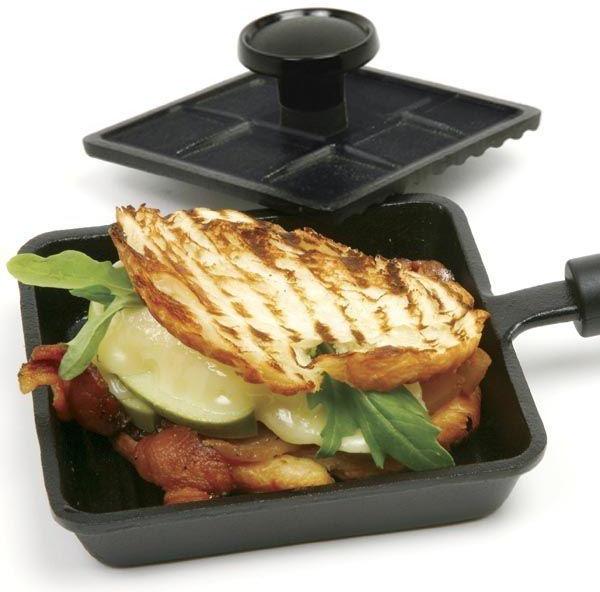 Norpro Pre-Seasoned Cast Iron Mini Panini Pan With Press 653