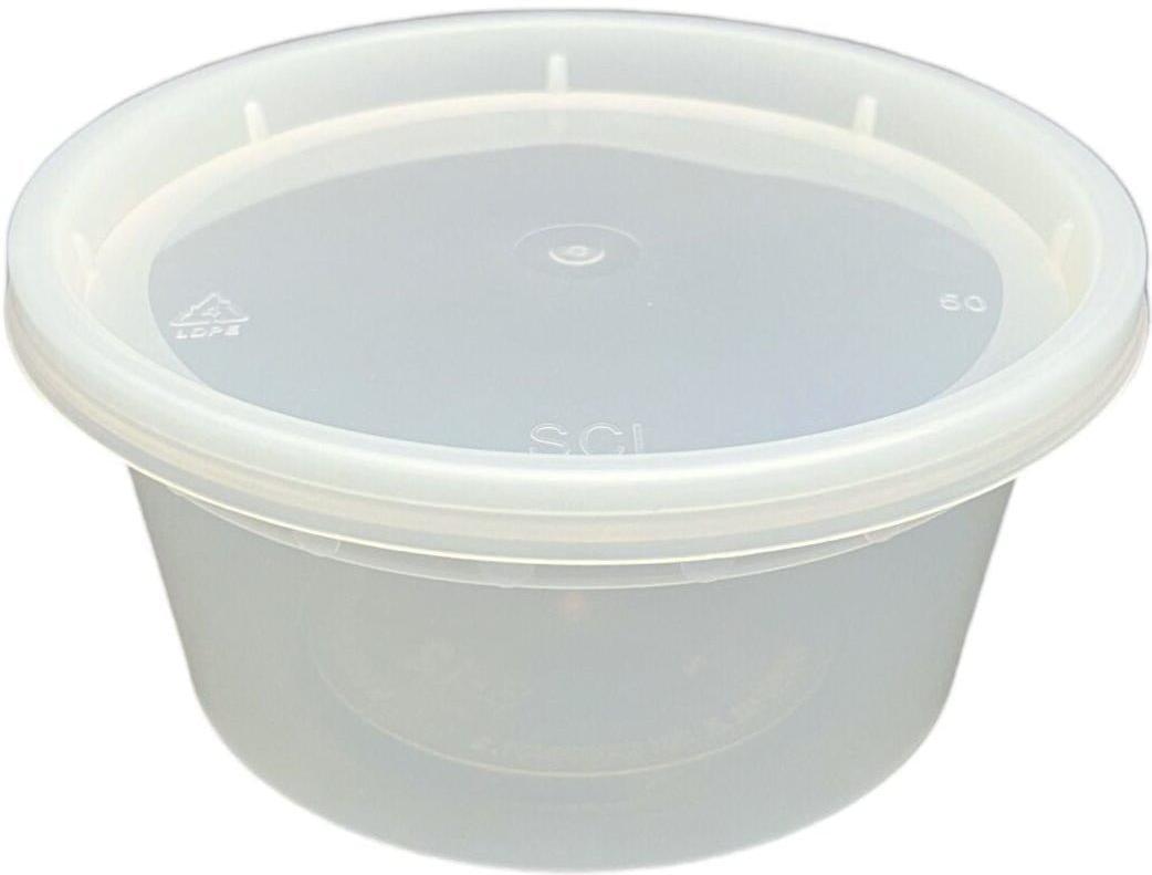 12 Oz Polypropylene Clear Deli Container with Lid Combo, 240 Sets/Cs - PCMS12