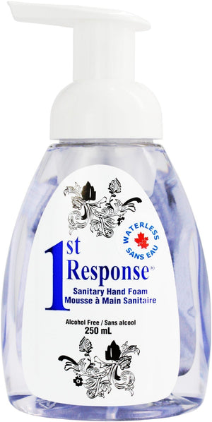 1st Response - 250 ml Alcohol-Free Hand Foam Sanitizer with Pump, Pack of 12 - 89-02