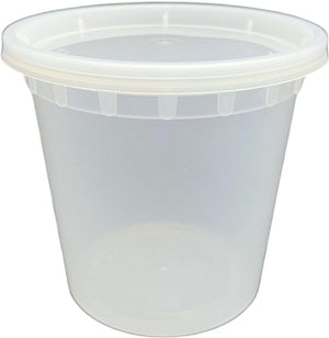 24 Oz Clear Injection Deli Container With Lid Comb, 240/Cs - PCMDI24C