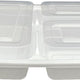 39 Oz PP Rectangular 3 compartments Container, 150/Cs - DT-339