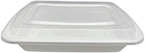 7" x 5" x 1.5", 16 Oz White Rectangular Container Combo, 150/Cs - PCM7516