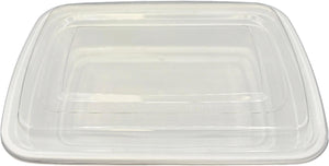 8" x 6" x 1.5", 25 Oz White Rectangular Container Combo, 150Pcs/Cs - PCM8625W