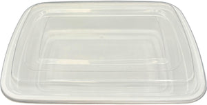 8" x 6" x 2" 38 Oz White Rectangular Container Combo, 150/Cs, 60Cs/Sk, 6Cs/Tier - PCM8638W