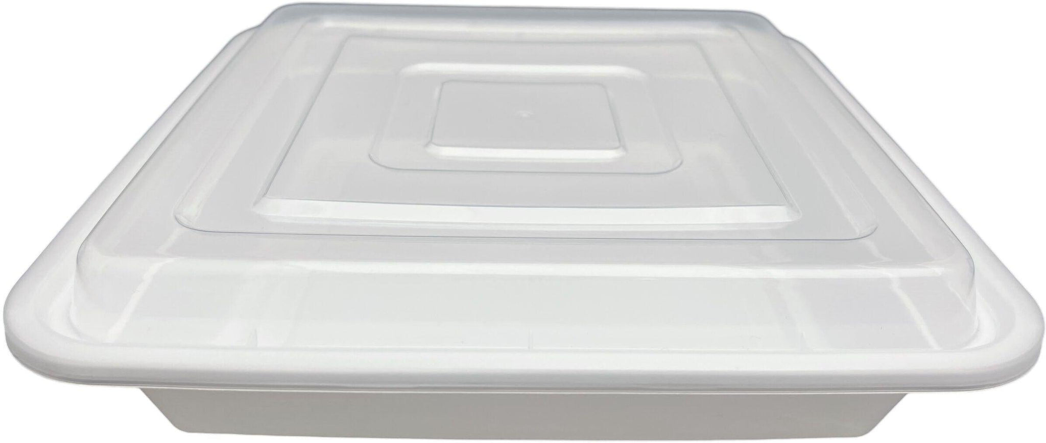 8" x 8" x 1.75", 48 Oz White Square Container with Lid Combo, 150/Cs - PCM8848W