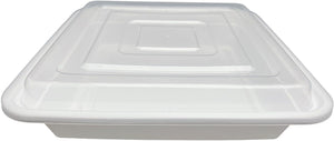 8" x 8" x 1.75", 48 Oz White Square Container with Lid Combo, 150/Cs - PCM8848W