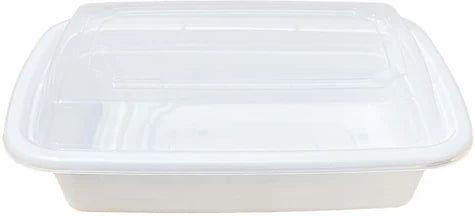 8.9" x 6.1" x 1.5", 12 Oz Rectangular Container with Clear Lid, 150pcs/Cs- LRCLR12W