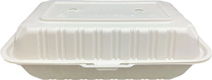 9" X 6" X 2.75" White Hinged Container, 200/Cs - SL-PP188