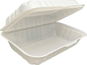 9" X 6" X 2.75" White Hinged Container, 200/Cs - SL-PP188