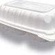 9" X 6" X 3" White Hinged container with 2 Compartments, 250/Cs - SL-962