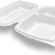 9" X 6" X 3" White Hinged container with 2 Compartments, 250/Cs - SL-962