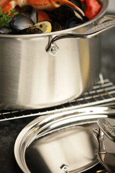 All-Clad - 8 QT D5 Brushed Stock Pot With Lid - BD55508 (Available March)