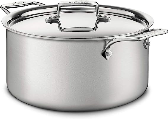 All-Clad - 8 QT D5 Brushed Stock Pot With Lid - BD55508 (Available March)