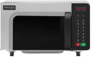 Amana - 1000W Stainless Steel Commercial Microwave with Push Button - RMS10TS