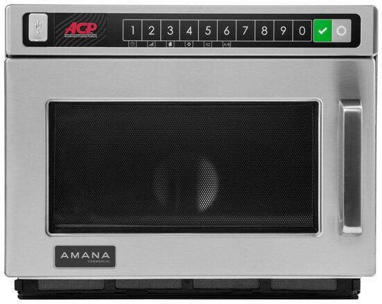 Amana - 1200W Heavy Duty Stainless Steel Commercial Microwave - HDC12A2