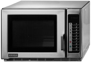 Amana - 1200W Medium Duty Stainless Steel Commercial Microwave - RFS12TS