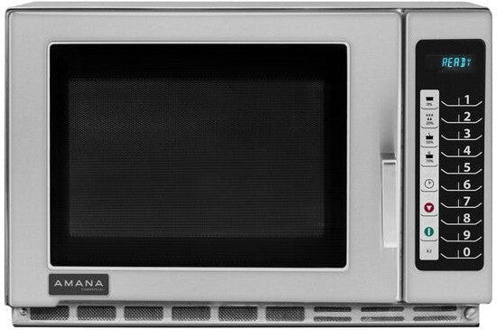 Amana - 1200W Medium Duty Stainless Steel Commercial Microwave - RFS12TS