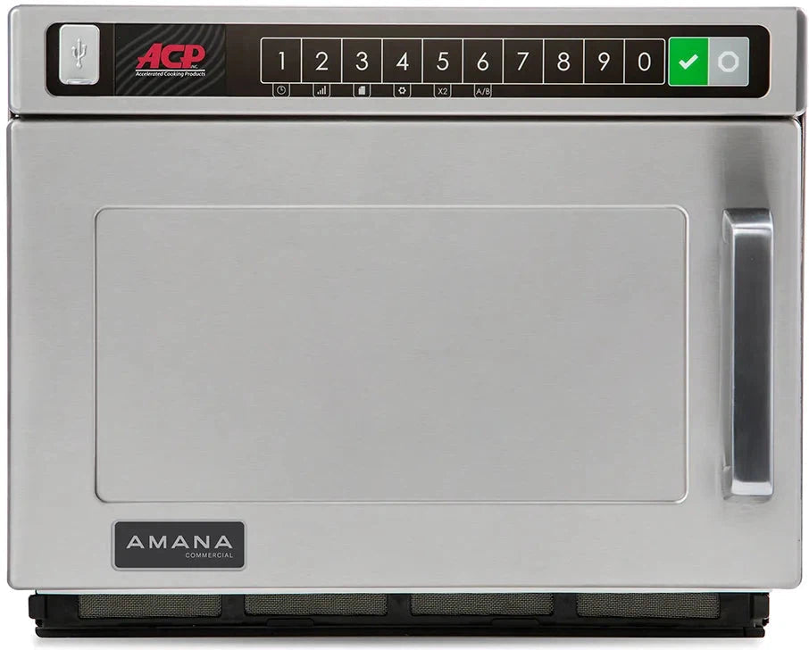 Amana - 1800W Heavy Duty Stainless Steel Commercial Microwave with Solid Door - HDC18SD2