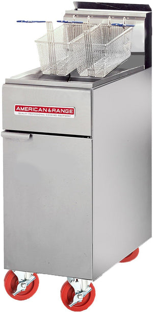 American Range - 15.5" High Efficiency Gas Fryer with 1 Burner, Stainless Steel - AF-50HE