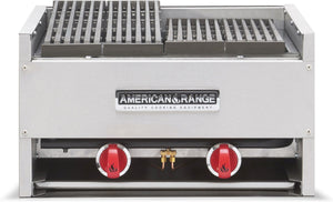 American Range - 36" Char-Rock Broiler, Stainless Steel, Adjustable Top Radiant Broilers - AECB-36