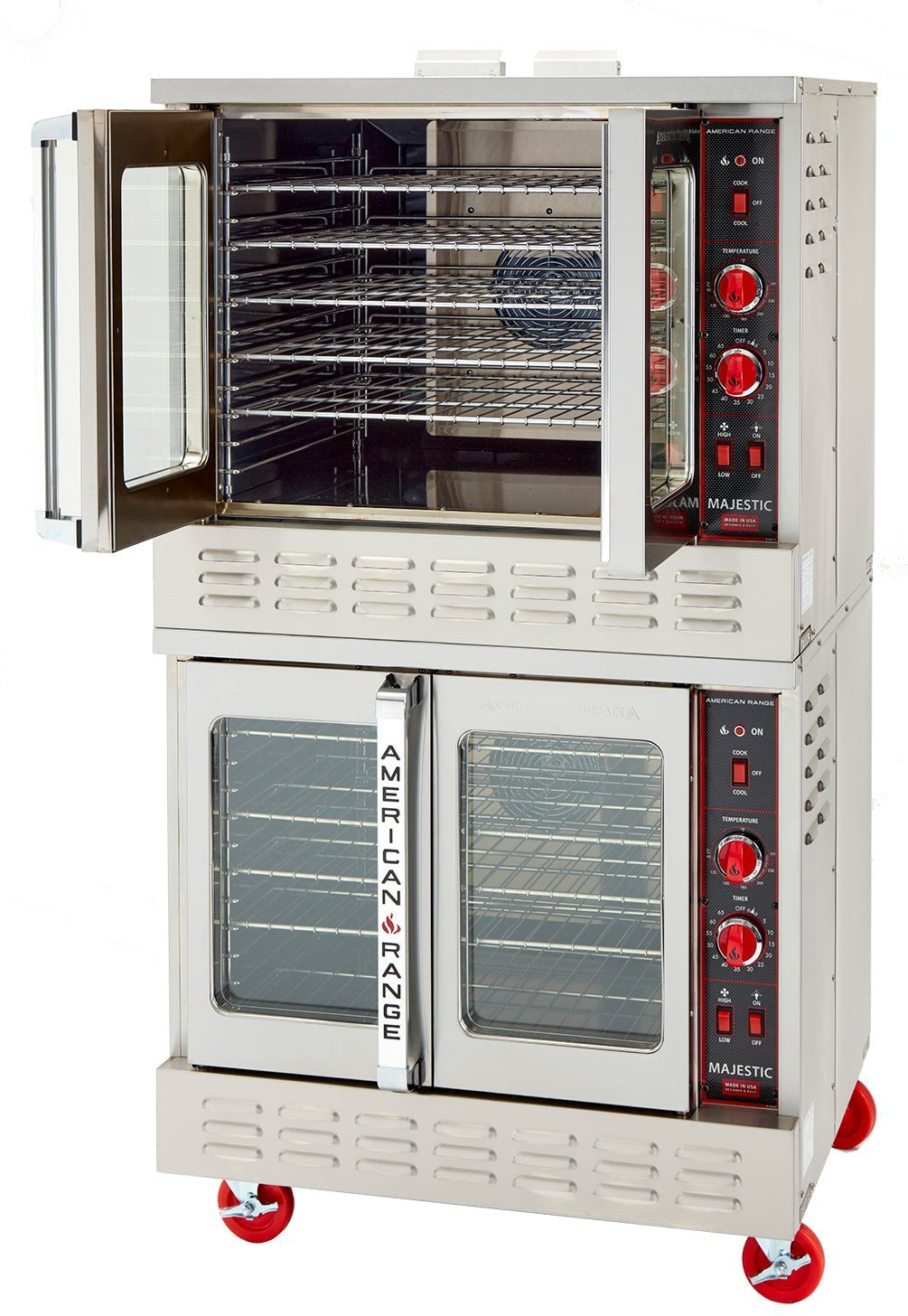 American Range - 40" Stainless Steel Majestic Convection Oven Electric Double Deck, 6 Elements with Electric Controls and Solid Doors- MSDE-2