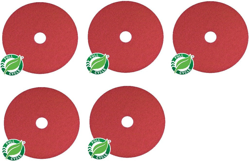 Americo - 12" Red Buffing Floor Pads, Pack of 5 - 404412