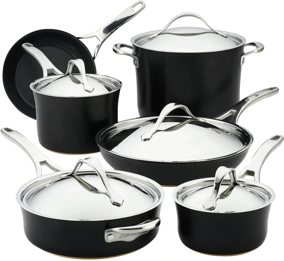 Anolon - 11 PC Nouvelle Copper Luxe Hard Anodized Cookware Set Onyx - 83874 - DISCONTINUED