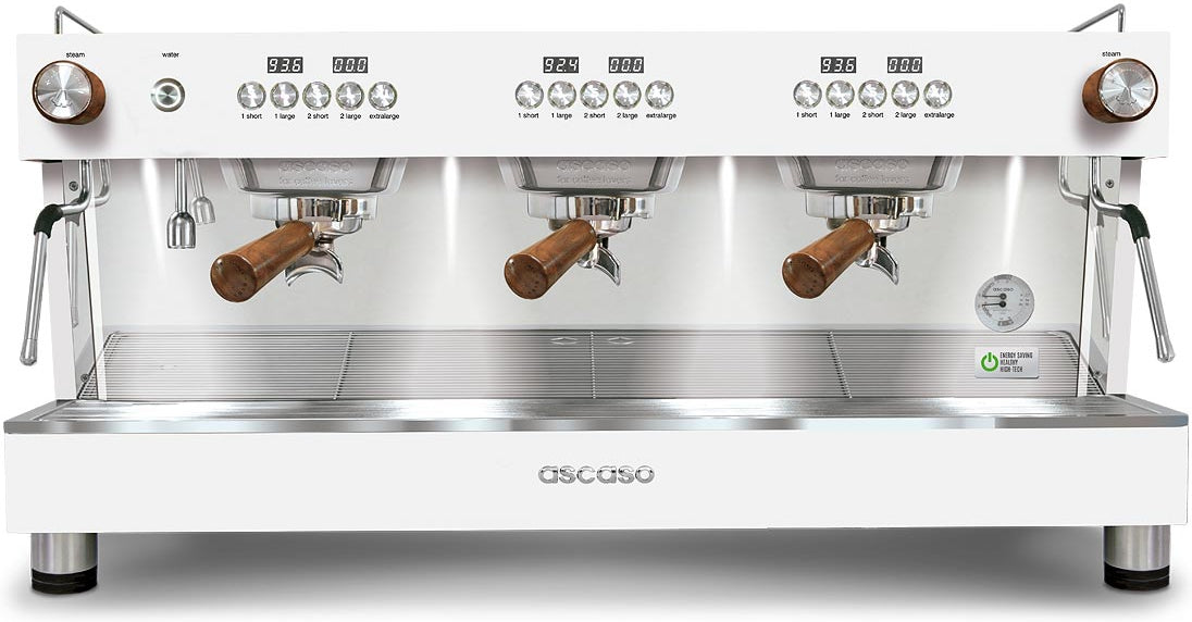 Ascaso - Barista T One 3 Group Espresso Machine White/Wood - BT..9U