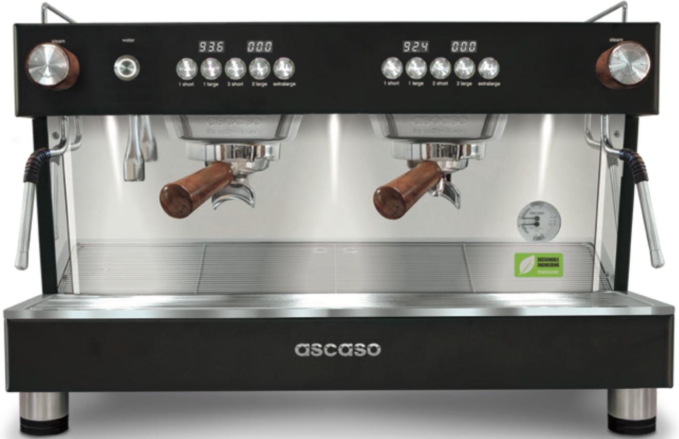 Ascaso - Barista T One Raised 2 Group Espresso Machine Black/Wood - BT.2U (Special Order Item)