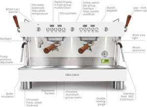 Ascaso - Barista T Plus 1 Group Espresso Machine White/Wood - BT.41U (Special Order Item)