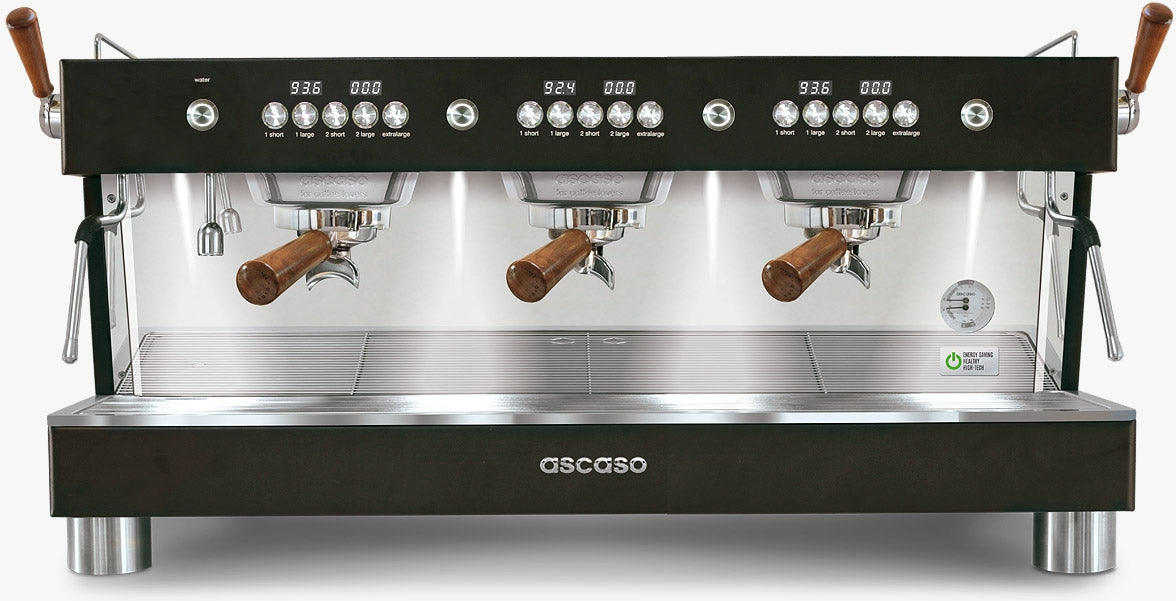 Ascaso - Barista T Plus 3 Group Espresso Machine Black/Wood - BT.19U