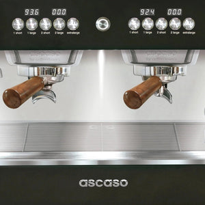 Ascaso - Barista T Plus Raised 2 Group Compact Espresso Machine Black/Wood - BT..93