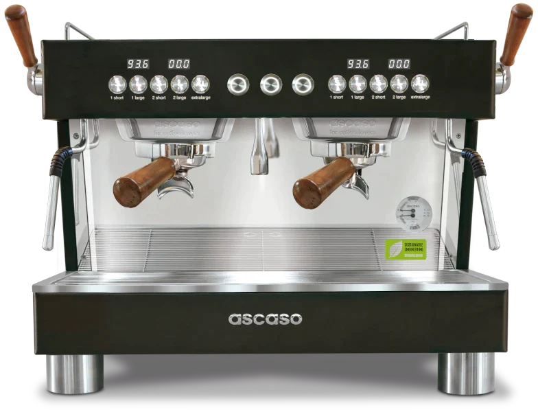 Ascaso - Barista T Plus Raised 2 Group Compact Espresso Machine Black/Wood - BT.93U (Special Order Item)