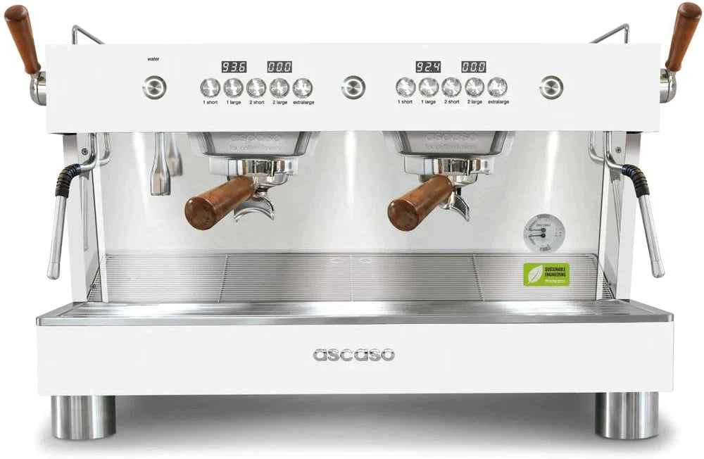 Ascaso - Barista T Plus Raised 2 Group Espresso Machine White/Wood - BT.16U