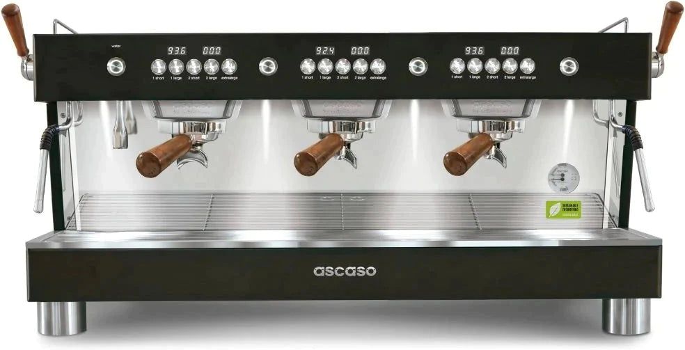 Ascaso - Barista T Plus Raised 3 Group Espresso Machine Black/Wood - BT.20U