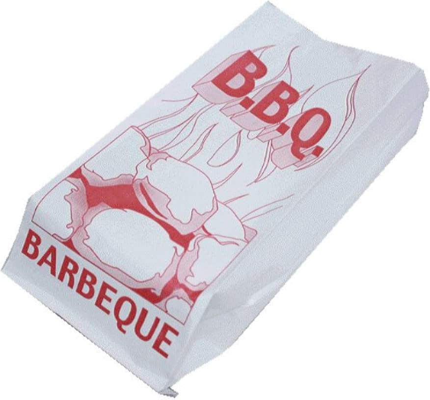 Atlas Paper Bag - 5.5 x 3.5 x 12" Medium Stock Print BBQ Foil Bags, Pack of 500 - 2053017