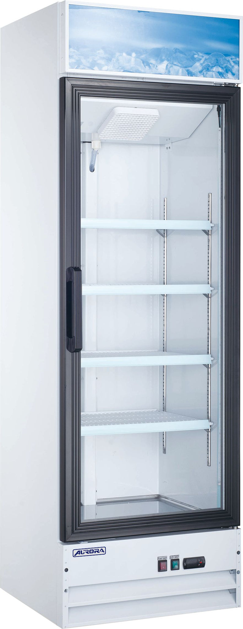 Aurora - 22" 8.5 Cu.Ft. White Single Glass Door Refrigerator with Lightbox - 59033