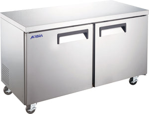 Aurora - 48″ 120V Stainless Steel Undercounter Freezer with Double Door - 59055