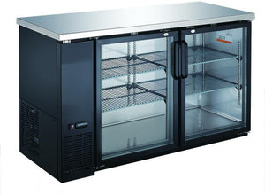 Aurora - 49" 120V Commercial Double Glass Door Back Bar Cooler, 11.8 Cu. Ft. - 59058