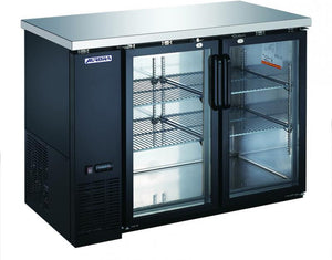 Aurora - 61" 120V Commercial Double Glass Door Back Bar Cooler, 15.8 Cu. Ft. - 59060