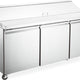 Aurora - 70" 19.5 Cu.Ft. Stainless Steel Refrigerated Salad/Sandwich Prep Table With Triple Door - 59048