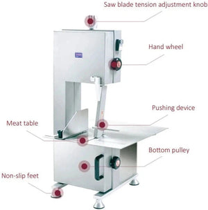 Bakemax - 1 HP Stainless Steel Countertop Electric Frozen Bone/Meat Saw - BMCBS01