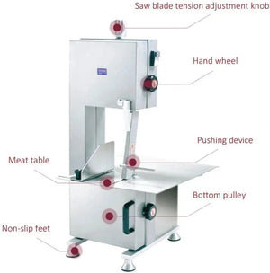 Bakemax - 1 HP Stainless Steel Countertop Electric Frozen Bone/Meat Saw - BMCBS01