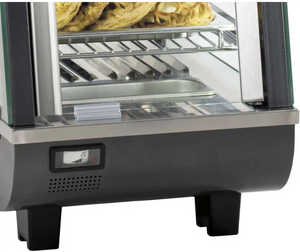 Bakemax - 14" Stainless Steel Wide Countertop Electric Heated Display Case With LED Lighting - BMTSC14