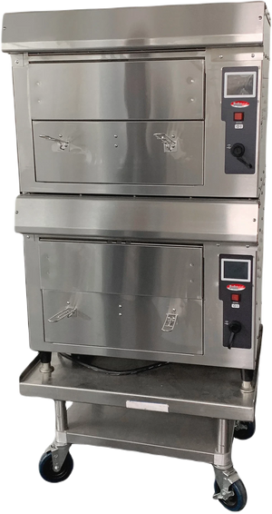 Bakemax - 240V Commercial Floor Model Electric Double Stacked Greaseless Forced Air Fryer - BMDGF5